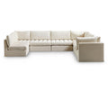  Manufacturer Color_Cream -- Jacob 140" Cream Velvet Upholstered 7 pc Modular Sectional IMAGE 1