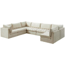 Manufacturer Color_Cream -- Jacob 140" Cream Velvet Upholstered 7 pc Modular Sectional IMAGE 2