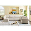 Manufacturer Color_Cream -- Jacob 140" Cream Velvet Upholstered 7 pc Modular Sectional IMAGE 3