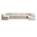  Manufacturer Color_Cream -- Jacob 177" Cream Velvet Upholstered 7 pc Modular Sectional IMAGE 1