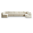  Manufacturer Color_Cream -- Jacob 177" Cream Velvet Upholstered 7 pc Modular Sectional IMAGE 1