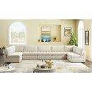  Manufacturer Color_Cream -- Jacob 177" Cream Velvet Upholstered 7 pc Modular Sectional IMAGE 2