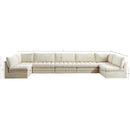  Meridian Jacob 177" Cream Velvet Upholstered 7 pc Modular Sectional IMAGE 5