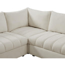  Manufacturer Color_Cream -- Jacob 140" Cream Velvet Upholstered 8 pc Modular Sectional IMAGE 10