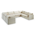  Manufacturer Color_Cream -- Jacob 140" Cream Velvet Upholstered 8 pc Modular Sectional IMAGE 1