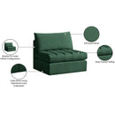  Manufacturer Color_Green -- Jacob Green Velvet Upholstered Modular Armless Chair IMAGE 8