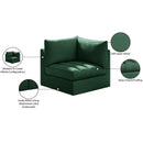  Meridian Jacob Green Velvet Upholstered Modular Corner Chair IMAGE 10