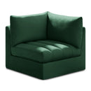  Manufacturer Color_Green -- Jacob Green Velvet Upholstered Modular Corner Chair IMAGE 1