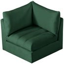  Manufacturer Color_Green -- Jacob Green Velvet Upholstered Modular Corner Chair IMAGE 4