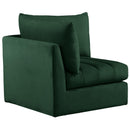  Manufacturer Color_Green -- Jacob Green Velvet Upholstered Modular Corner Chair IMAGE 7