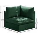  Manufacturer Color_Green -- Jacob Green Velvet Upholstered Modular Corner Chair IMAGE 9