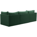  Manufacturer Color_Green -- Jacob 103" Green Velvet Upholstered 3 pc Modular Sofa IMAGE 3