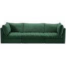 Manufacturer Color_Green -- Jacob 103" Green Velvet Upholstered 3 pc Modular Sofa IMAGE 4