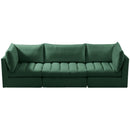  Manufacturer Color_Green -- Jacob 103" Green Velvet Upholstered 3 pc Modular Sofa IMAGE 5