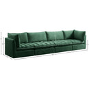  Manufacturer Color_Green -- Jacob 140" Green Velvet Upholstered 4 pc Modular Sofa IMAGE 10