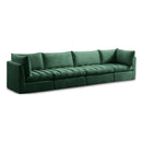 Manufacturer Color_Green -- Jacob 140" Green Velvet Upholstered 4 pc Modular Sofa IMAGE 1