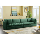  Manufacturer Color_Green -- Jacob 140" Green Velvet Upholstered 4 pc Modular Sofa IMAGE 2