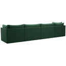  Manufacturer Color_Green -- Jacob 140" Green Velvet Upholstered 4 pc Modular Sofa IMAGE 3