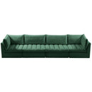  Manufacturer Color_Green -- Jacob 140" Green Velvet Upholstered 4 pc Modular Sofa IMAGE 5