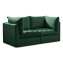  Manufacturer Color_Green -- Jacob 66" Green Velvet Upholstered 2 pc Modular Loveseat IMAGE 1