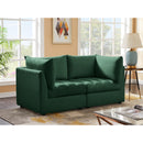  Manufacturer Color_Green -- Jacob 66" Green Velvet Upholstered 2 pc Modular Loveseat IMAGE 2