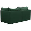  Manufacturer Color_Green -- Jacob 66" Green Velvet Upholstered 2 pc Modular Loveseat IMAGE 3