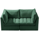  Manufacturer Color_Green -- Jacob 66" Green Velvet Upholstered 2 pc Modular Loveseat IMAGE 5