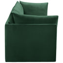  Manufacturer Color_Green -- Jacob 66" Green Velvet Upholstered 2 pc Modular Loveseat IMAGE 6