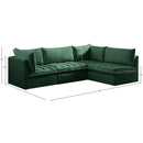  Meridian Jacob 103" Green Velvet Upholstered 4 pc Modular Sectional IMAGE 14
