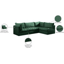  Manufacturer Color_Green -- Jacob 103" Green Velvet Upholstered 4 pc Modular Sectional IMAGE 15
