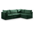  Manufacturer Color_Green -- Jacob 103" Green Velvet Upholstered 4 pc Modular Sectional IMAGE 1