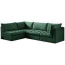  Manufacturer Color_Green -- Jacob 103" Green Velvet Upholstered 4 pc Modular Sectional IMAGE 2