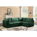  Manufacturer Color_Green -- Jacob 103" Green Velvet Upholstered 4 pc Modular Sectional IMAGE 3