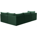  Manufacturer Color_Green -- Jacob 103" Green Velvet Upholstered 4 pc Modular Sectional IMAGE 5