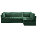  Manufacturer Color_Green -- Jacob 103" Green Velvet Upholstered 4 pc Modular Sectional IMAGE 6
