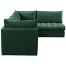  Manufacturer Color_Green -- Jacob 103" Green Velvet Upholstered 4 pc Modular Sectional IMAGE 7