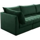  Manufacturer Color_Green -- Jacob 140" Green Velvet Upholstered 5 pc Modular Sectional IMAGE 10
