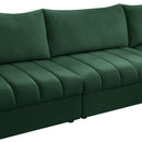  Meridian Jacob 140" Green Velvet Upholstered 5 pc Modular Sectional IMAGE 13