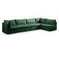  Manufacturer Color_Green -- Jacob 140" Green Velvet Upholstered 5 pc Modular Sectional IMAGE 1