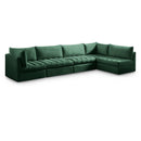  Manufacturer Color_Green -- Jacob 140" Green Velvet Upholstered 5 pc Modular Sectional IMAGE 1