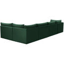  Manufacturer Color_Green -- Jacob 140" Green Velvet Upholstered 5 pc Modular Sectional IMAGE 5