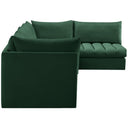  Manufacturer Color_Green -- Jacob 140" Green Velvet Upholstered 5 pc Modular Sectional IMAGE 7
