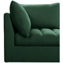  Manufacturer Color_Green -- Jacob 140" Green Velvet Upholstered 5 pc Modular Sectional IMAGE 8