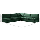  Meridian Jacob 107" Green Velvet Upholstered 5 pc Modular Sectional IMAGE 10
