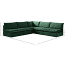  Manufacturer Color_Green -- Jacob 107" Green Velvet Upholstered 5 pc Modular Sectional IMAGE 10