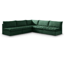  Manufacturer Color_Green -- Jacob 107" Green Velvet Upholstered 5 pc Modular Sectional IMAGE 1