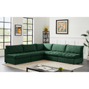  Manufacturer Color_Green -- Jacob 107" Green Velvet Upholstered 5 pc Modular Sectional IMAGE 2