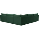  Manufacturer Color_Green -- Jacob 107" Green Velvet Upholstered 5 pc Modular Sectional IMAGE 3