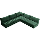  Manufacturer Color_Green -- Jacob 107" Green Velvet Upholstered 5 pc Modular Sectional IMAGE 5
