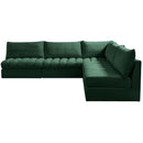  Manufacturer Color_Green -- Jacob 107" Green Velvet Upholstered 5 pc Modular Sectional IMAGE 6
